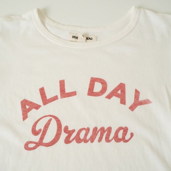 ✨ Madewell Rivet & Thread Oversized Graphic Tee "All Day Drama" Made in USA - Picture 6 of 9